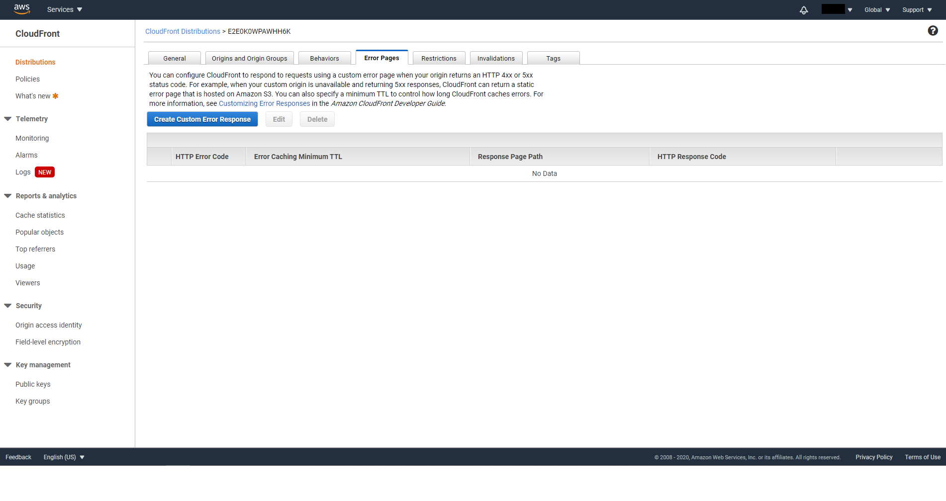 CloudFront Error Pages