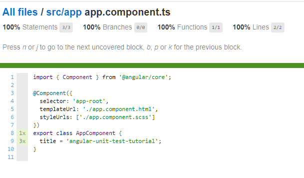 Code Coverage Line by Line