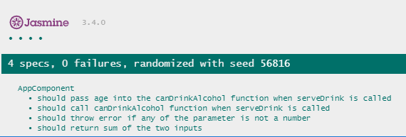 Test function argument result