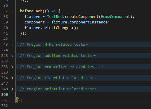 Group tests by functions